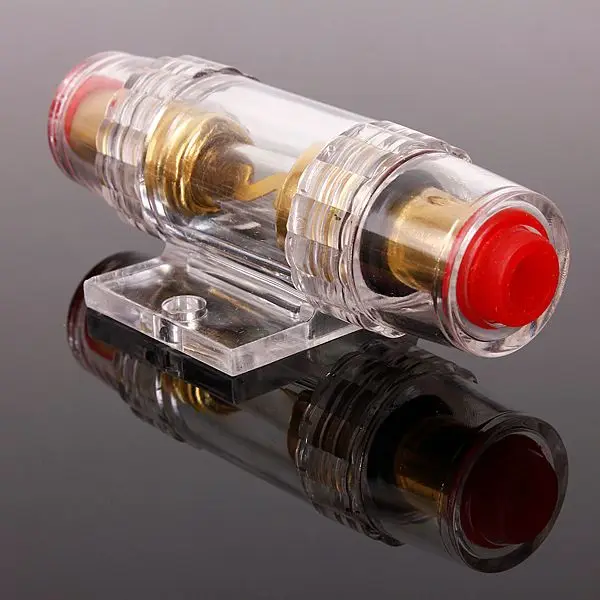 

HOT ABS Transparent Car Audio Refit Fuse Holder 4/8 And 10 Gauge Wire With 40 AMP Fuses