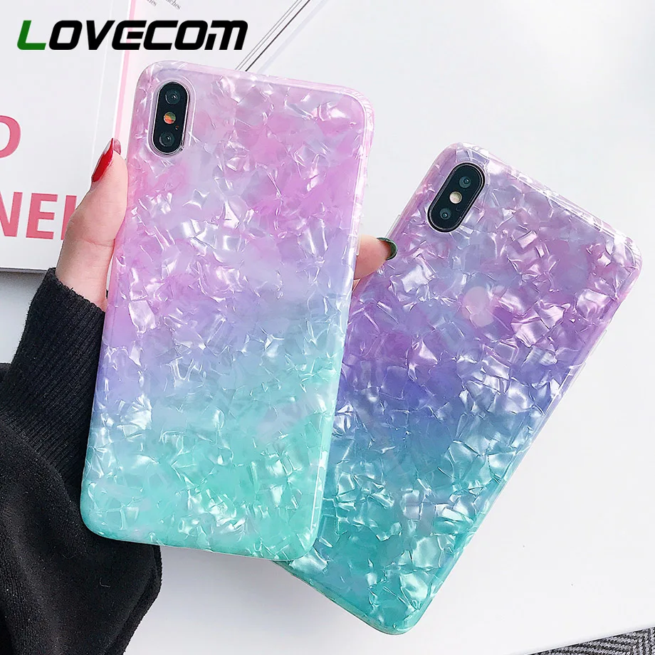 

LOVECOM Dream Shell Phone Cases For iPhone XS Max For iPhone XR XS X 6 6S 7 8 Plus Soft IMD Full Body Phone Back Cover Gifts