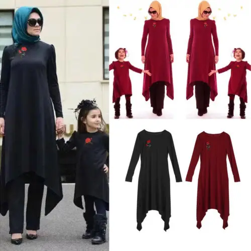 Женская семейная Одежда для девочек, Абая, для мусульман, исламское длинное обтягивающее платье, Новинка