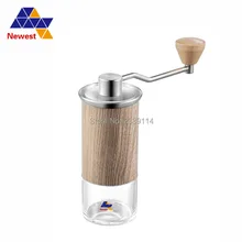 Новая модель акриловая корзина с алюминиевым сплавом, ручная кофемолка с коническим сердечником из нержавеющей стали