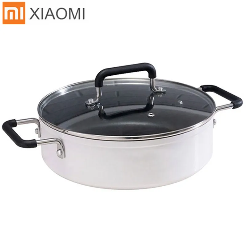 

New Arrival Xiaomi Mijia Non-Stick Stockpot 4L Dishwasher Safe Aluminum Covered Soup Pot Heats fast For Induction Cooker