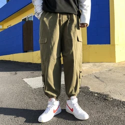 Verano Nuevos Hombres Casuales Sueltos Color Sólido Bolsillo Cargo Táctico Pantalones Cintura Elástica Pies Encuadernados Algodón Pantalones Joggers Pantalones de Chándal Verano Nuevos Hombres Casuales Sueltos Color Sólido Bolsillo Cargo Táctico Pantalones Cintura Elástica Pies Encuadernados Algodón Pantalones Joggers Pantalones de Chándal