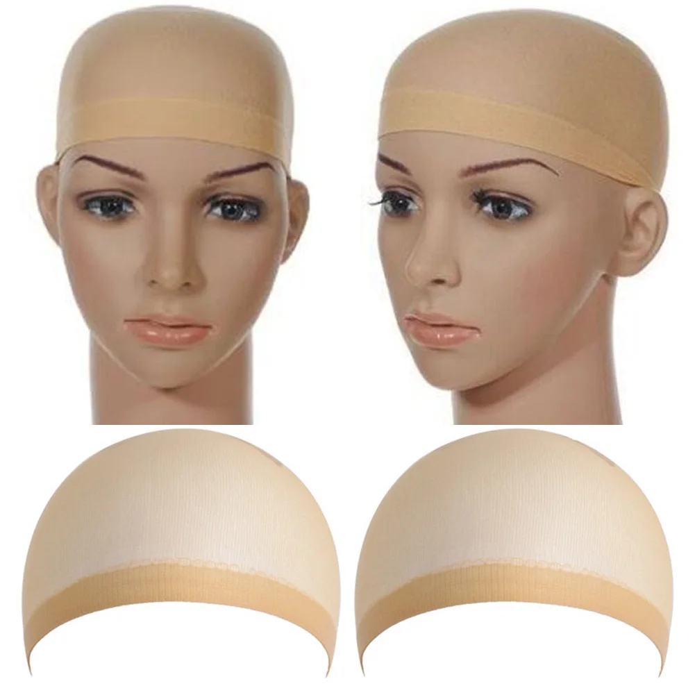 Invisible Liner Cap Soft 12pcs Beige Women Men Nylon Net Cap Wig Capin