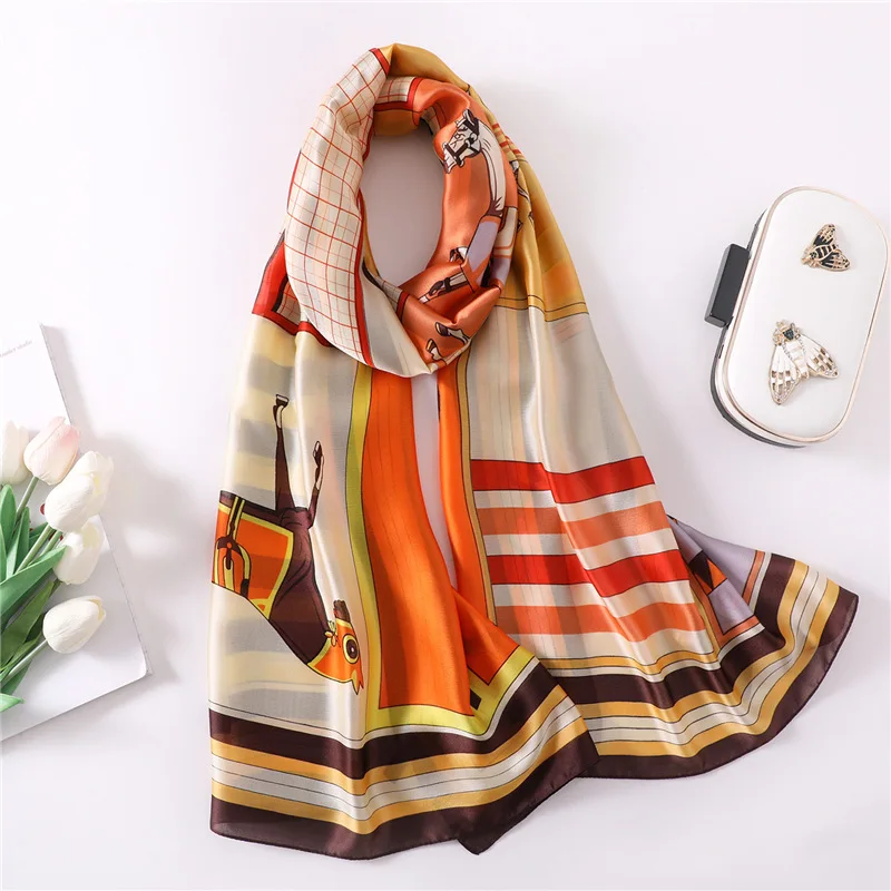 

Fashion simulation silk scarf female spring summer travel sunscreen shawl