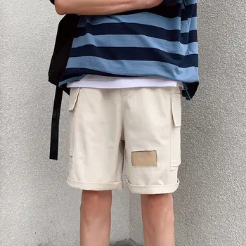 

Summer New Shorts Men Fashion Solid Color Straight Hole Patch Casual Shorts Man Streetwear Trend Wild Hip Hop Loose Shorts