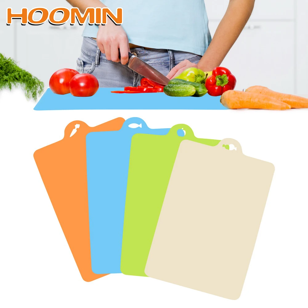 

HOOMIN 38*24cm Cooking Tools Plastic Cutting Board Kitchen Gadgets Tools Vegetable Meat Slice Chopping Block Non-slip Hang Hole