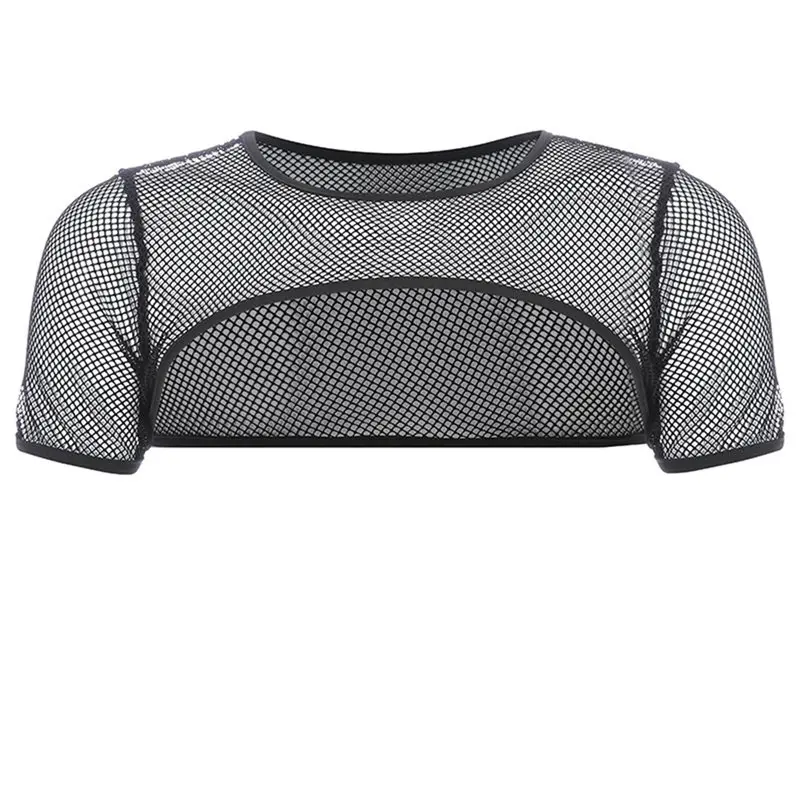 

Summer Sexy Club Punk Gothic Harajuku Hip Hop T-Shirt Casual Slim Hollow Mesh Hole Streetwear Goth Cool Female Top Tees t shirts