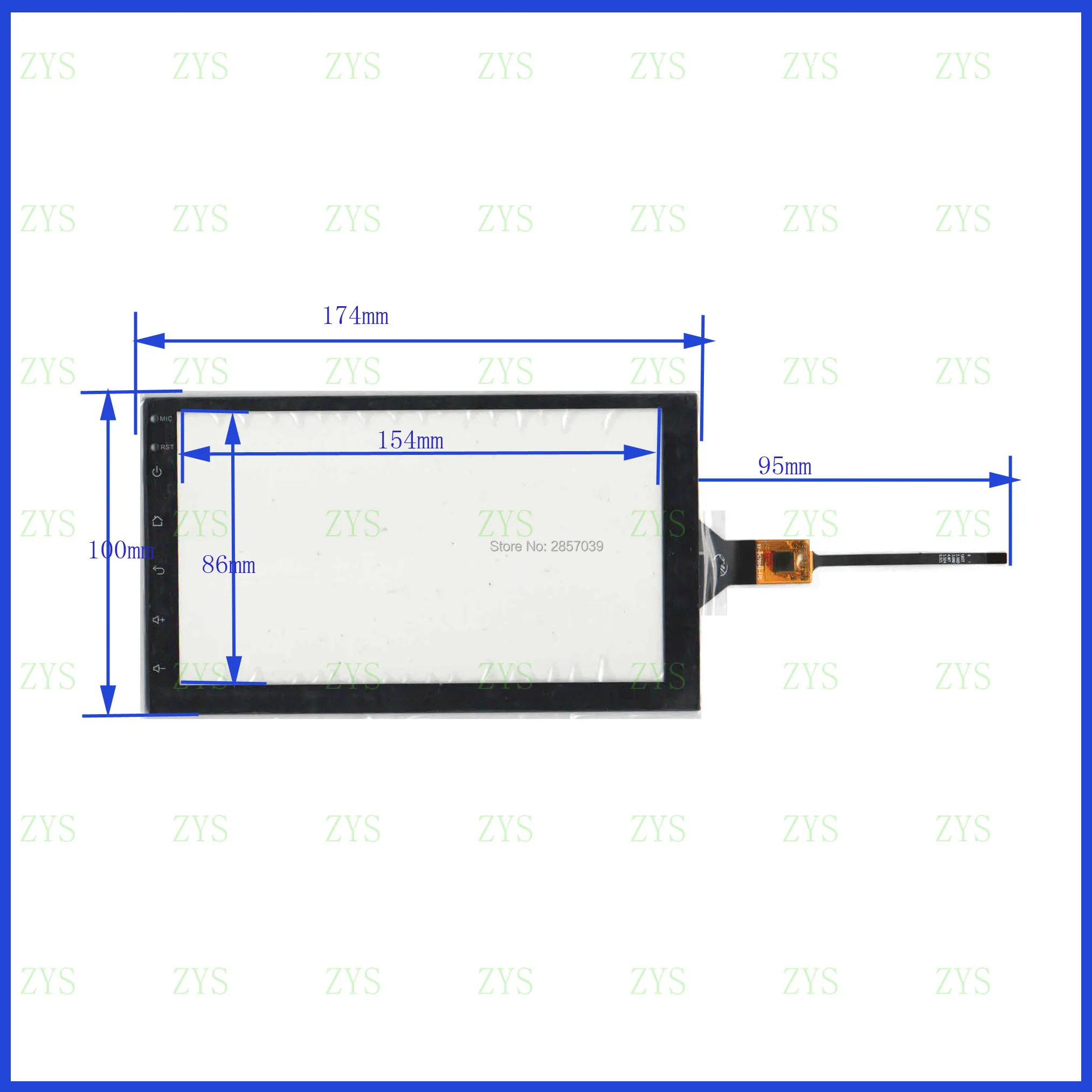  ZhiYuSun XY-PG70049-FPC 7inch Capacitive screen For GPS CAR 175mm*100mm Touchsensor glass