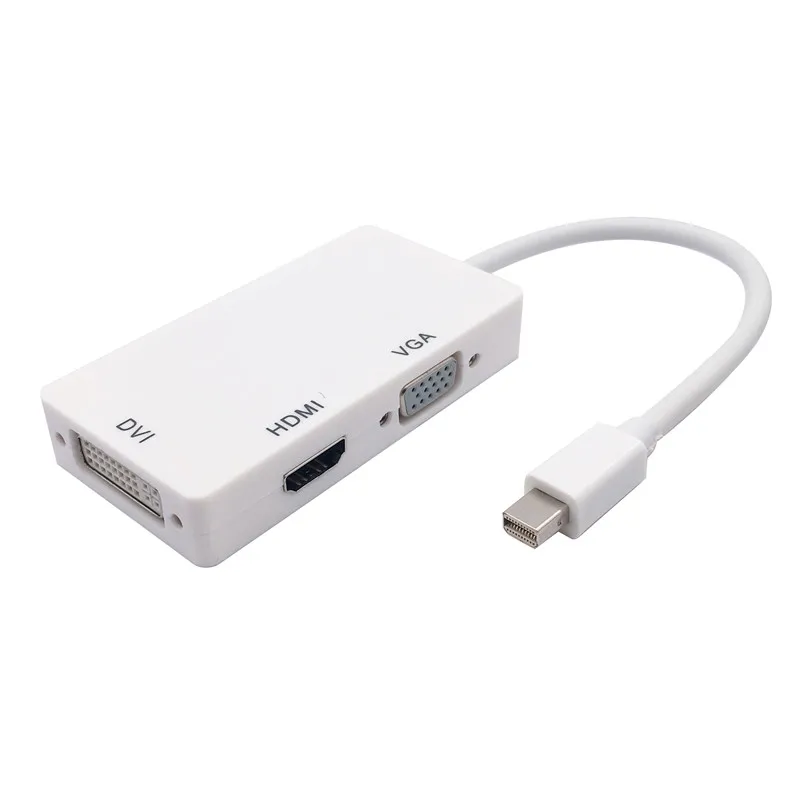 3 в 1 Mini Display Port MINI DP Male To HDMI DVI VGA Женский адаптер конвертер кабель для Apple MacBook |