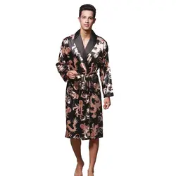 2019 новое поступление черный мужской шелковый банный халат-кимоно платье Китайский мужской ночной костюм из вискозы мужской отложной