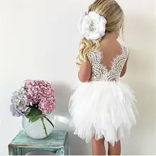 Детское платье с цветочным рисунком для маленьких девочек кружевное нарядное платье подружки невесты, сарафан, одежда