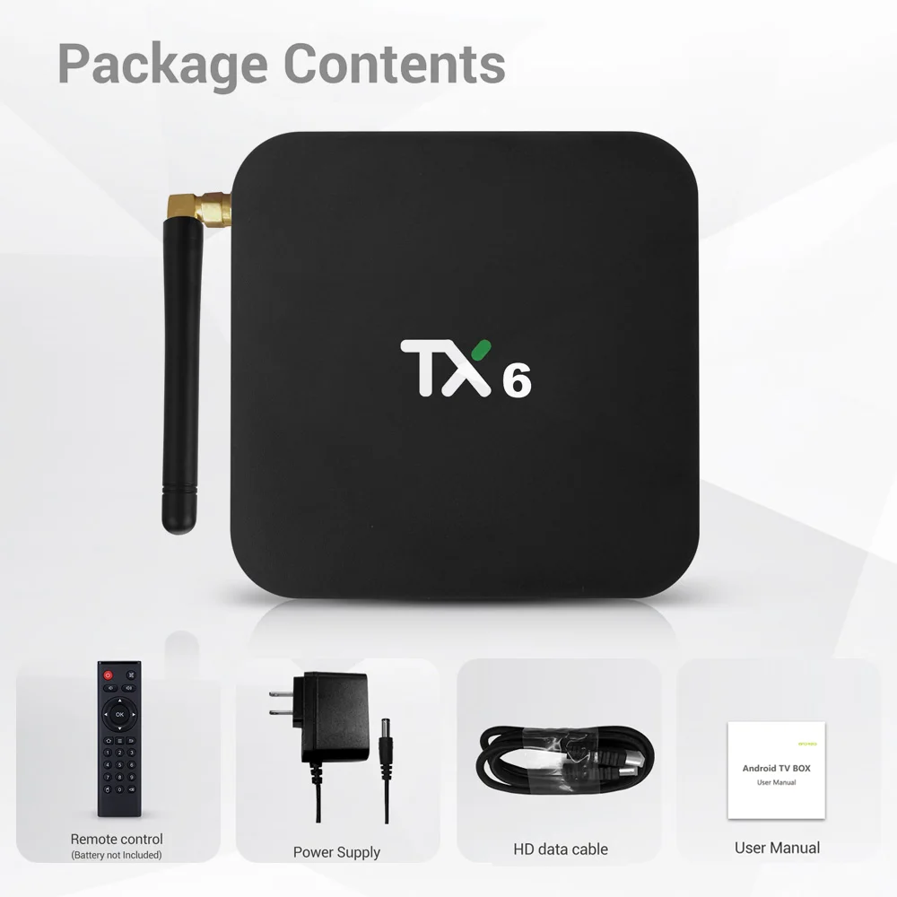 TX6 Android 9 0 ТВ бокс Allwinner H6 Smart 4K 4 ГБ 32 телеприставка 2 4G/5G WiFi 100 Мбит/с USB3.0 BT4.1 H.265 DLNA HD