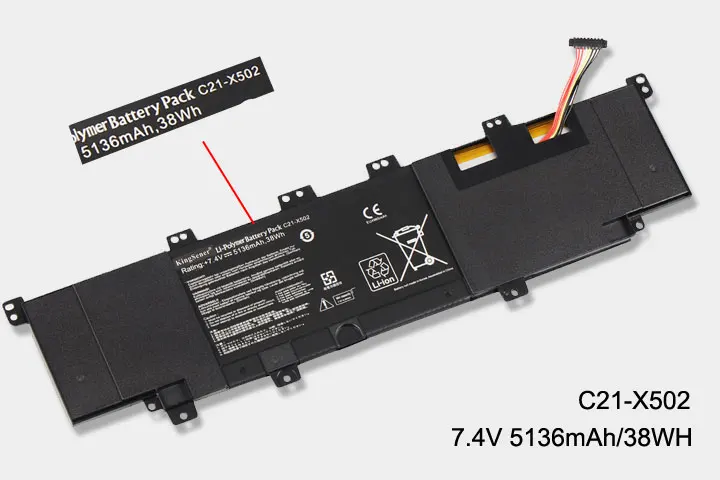 KingSener New C21-X502 Laptop Battery for ASUS VivoBook X502 X502C X502CA S500 S500C S500CA PU500C PU500CA 7.4V 38WH KingSener New C21-X502 Laptop Battery for ASUS VivoBook X502 X502C X502CA S500 S500C S500CA PU500C PU500CA 7.4V 38WH