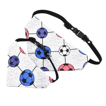 

Pet Buckle Football Shape Triangle Collar Dog PVC Cotton Blended Material Collar Pet Free Split Open Water Towel