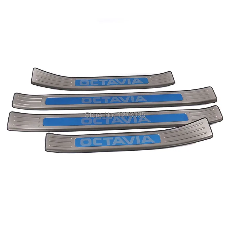 

For Skoda Octavia 2017 2018 Stainless Door Sill Scuff Plate Protector Trim Kick Guard Pedal Step Cover Car Styling Accessories