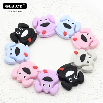 

Cute Mini Tongue Puppy Pattern DIY Pacifier Chain Accessories 5PC Baby Silicone Teether Teeth Toys Safe Homemade Gifts
