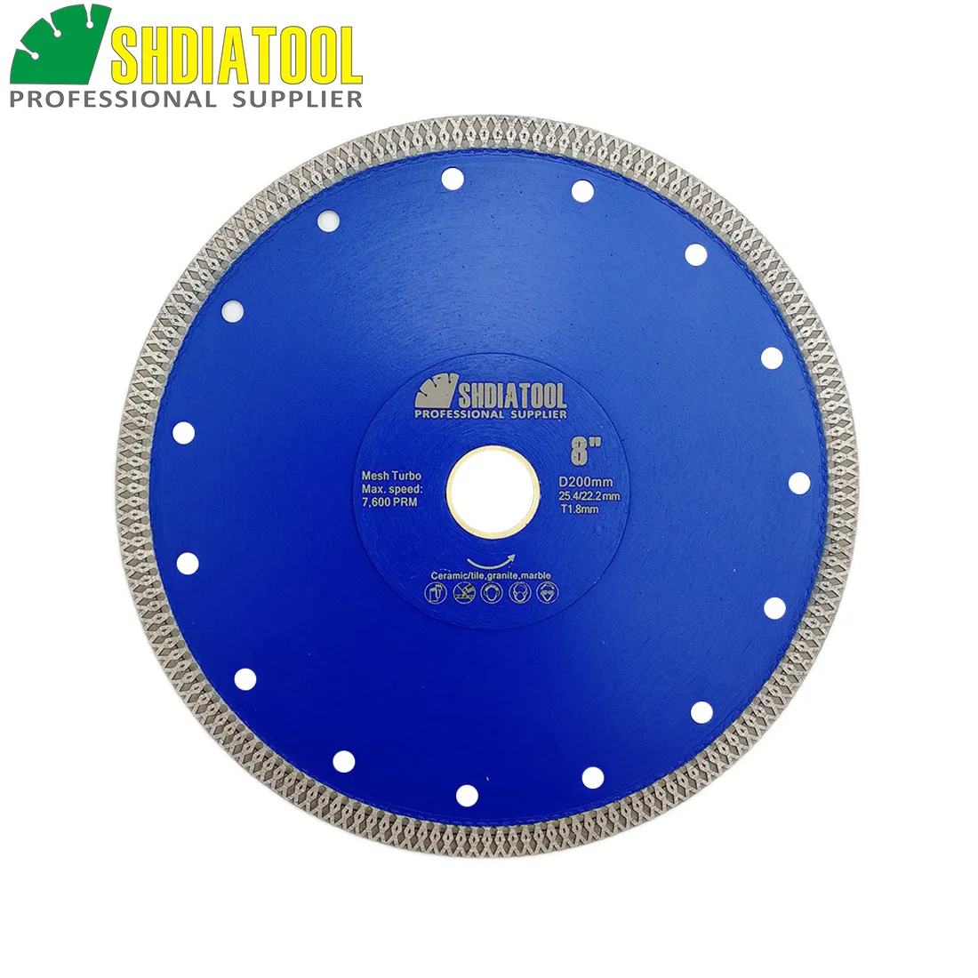 SHDIATOOL 1pc Dia 8"/200mm Hot pressed sintered X Mesh Turbo Diamond Saw blade circular Wheel Cutting Disc Marble Tile Ceramic SHDIATOOL 1pc Dia 8"/200mm Hot pressed sintered X Mesh Turbo Diamond Saw blade circular Wheel Cutting Disc Marble Tile Ceramic