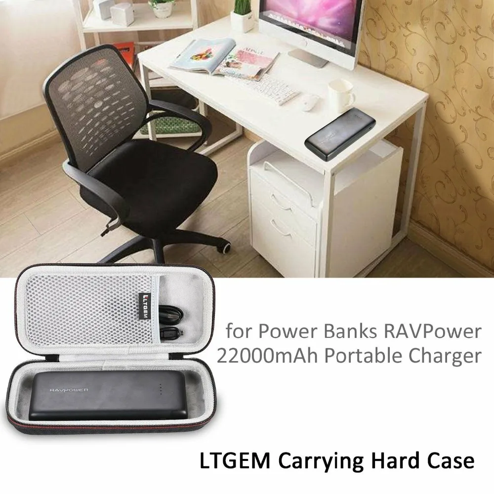 LTGEM EVA жесткий чехол для хранения для внешних аккумуляторов RAV power 22000 портативное зарядное устройство 22000mAh