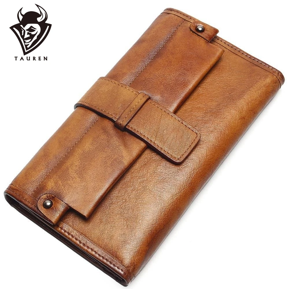 

Women Long Hasp Phone Wallet Vintage Genuine Leather Ladies Wallets Retro Paint Purse New European Female Case For Women