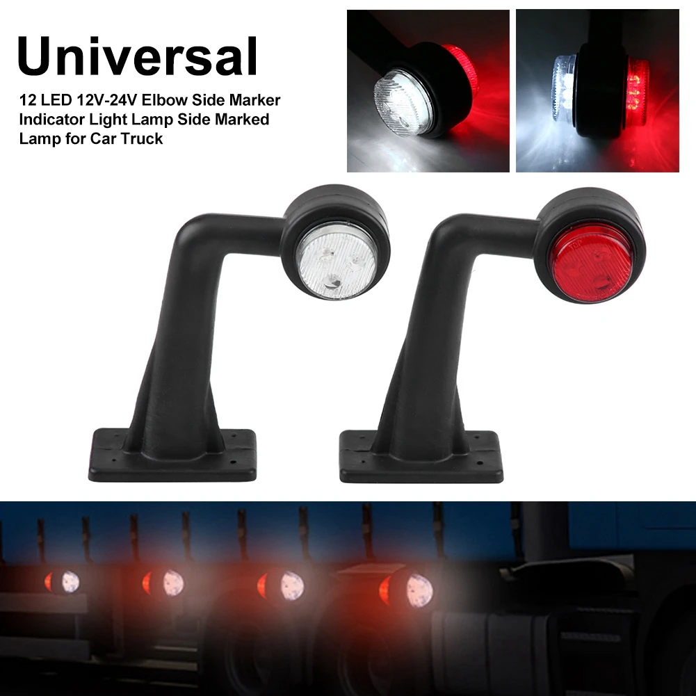 Universal ABS Side Marked Lamp 2Pcs 12 LED 12V-24V Elbow Marker Indicator Light for Car Truck | Автомобили и мотоциклы