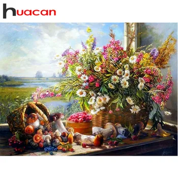

Huacan 5D Diamond Painting Scenic Embroidery Landscape Diamond Mosaic Full Square Flowers Decorations For Home