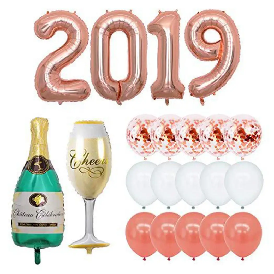 

Happy New Year Aluminum Foil Balloons perfect party decoration set. Decoration Supplies 40 inch 12 inch