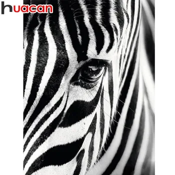 

HUACAN Full Square Diamond Painting Animal 5D DIY Diamond Embroidery Zebra Mosaic Home Decoration Picture Of Rhinestones Gift