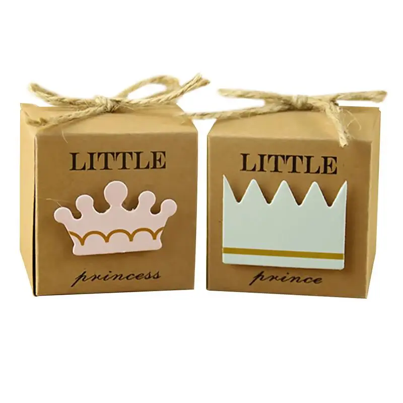 

10Pcs European Style Princess Prince Candy Box For Wedding Newborn Parties Gift Box Baby Shower Decorations