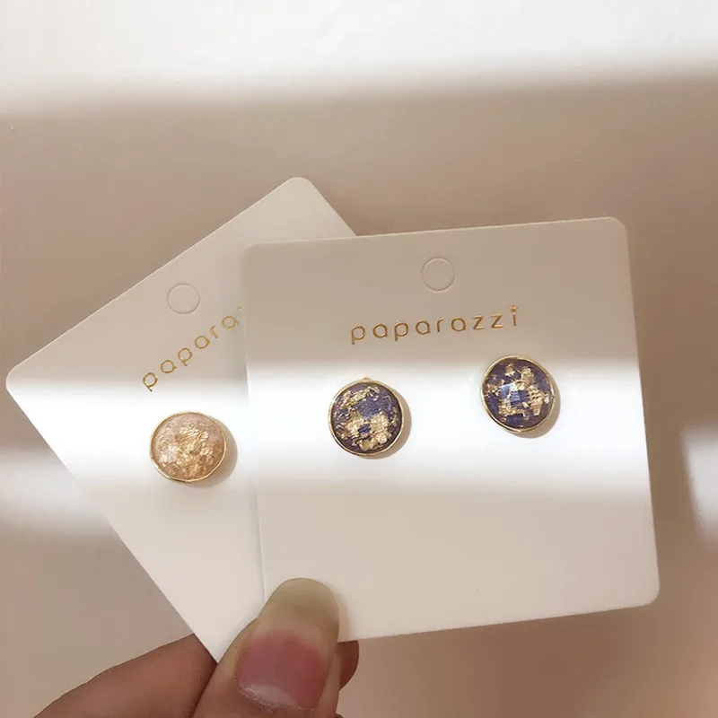 

2019 Korean Retro Baroque Morandi Temperament Elegant Simple Wild Gold Foil Crystal Metal Girl Lady Party Earrings
