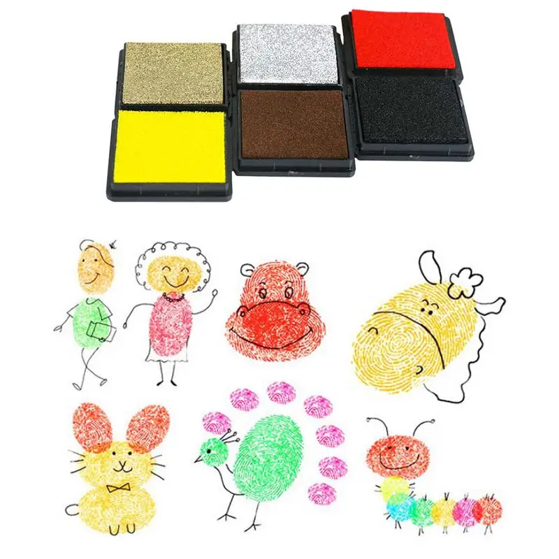 15 ColorFor дети Штамп 4x4 см Штемпельная краска Pad палец учиться рисовать Образование Рисунок игрушки ручной работы