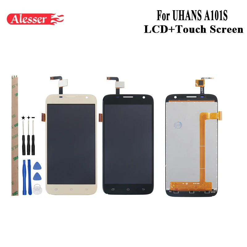 

Alesser For UHANS A101 A101S LCD Display and Touch Screen Assembly Repair Parts With Tools And Adhesive For UHANS A101S Phone
