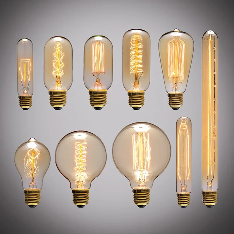 

DE.SOUL Retro Edison Bulb E27 220V 40W ST64 T45 G80 G95 G125 Ampoule Vintage Bulb Edison Lamp Incandescent Filament Light Bulb
