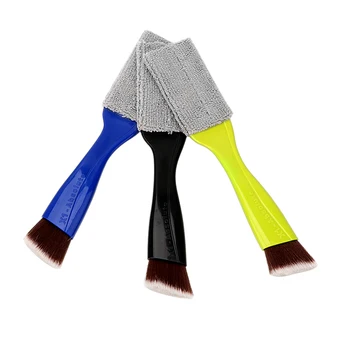 

LEEPEE Double Side Dusting Remove Auto Wash Tools Car Meter Detailing Cleaner For Air Conditioning Panel Gap Car Cleaning Brush
