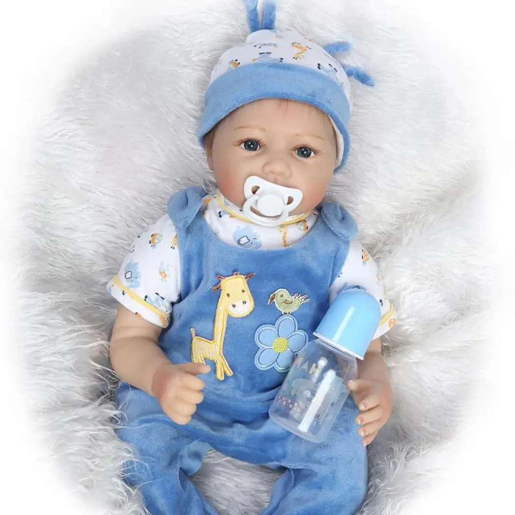 

Blue Pink Silicone Vinyl Reborn baby Boy girl 55cm Reborn baby doll New Handmade Lifelike Bonecas Children Birthday Gift