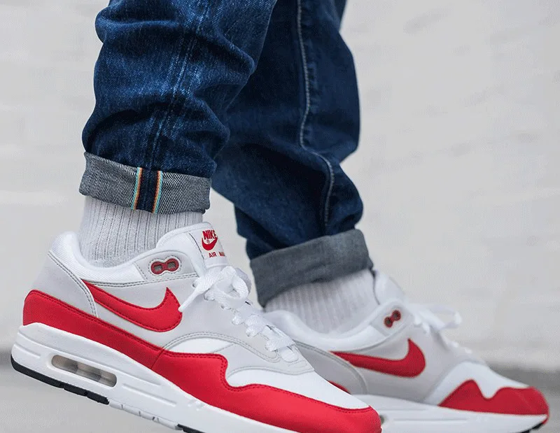 NIKE Air Max 1 OG Original New Arrival Men's Running Shoes Breathable Comfortable Light Outdoor Sports Sneakers #908375-103