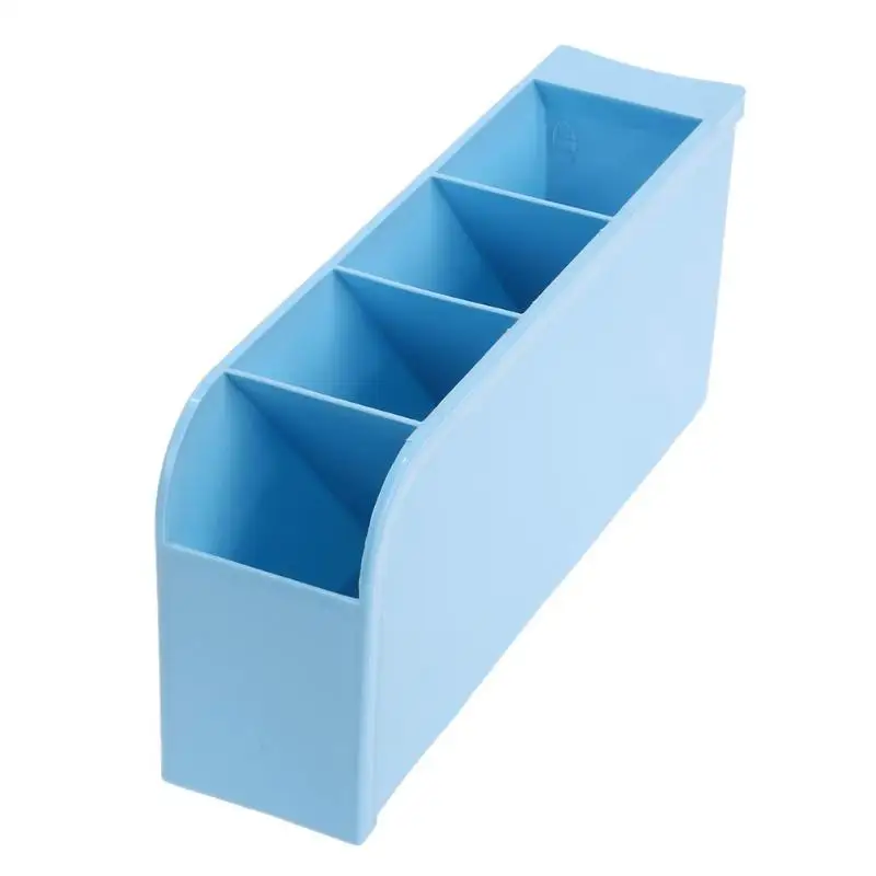 

Multi-function Plastic 4 Cells Desktop Storage Box Office Desk Stationery Holder Cosmetics Sundries Remote Controller Organizer