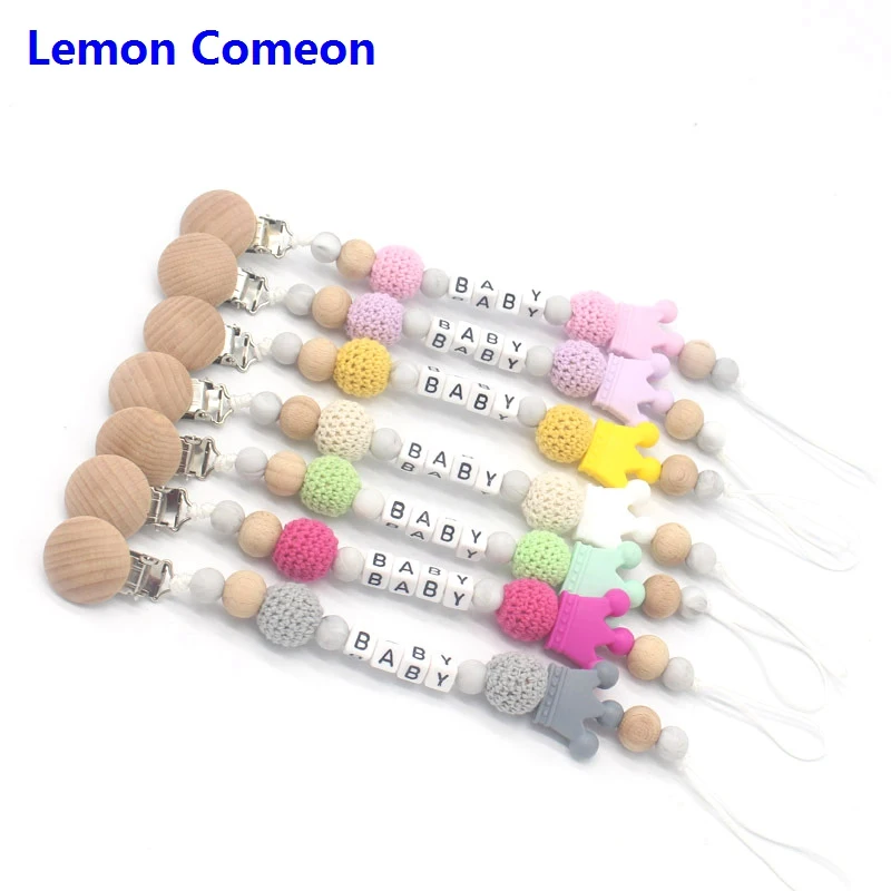 

DIY Personalised Name Silicone Baby Pacifier Clips Teething Toy Dummy Pacifier Chain With Mouse Holder for Baby Product BPA Free