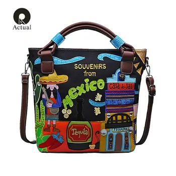 

2019 qian yi yuan New Vintga Women Canvas Bag Printing Handbags Personality Designer Classical Messenger Shoulder Bags