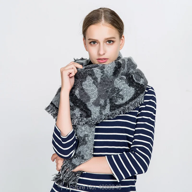 

2019 autumn winter fashion Women leopard Camouflage Cashmere Scarf