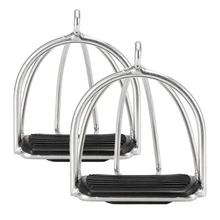 Étriers d'équitation antidérapants, 2 pièces, Cage en acier flexible, selle cheval antidérapante, équipement de sécurité d'équitation