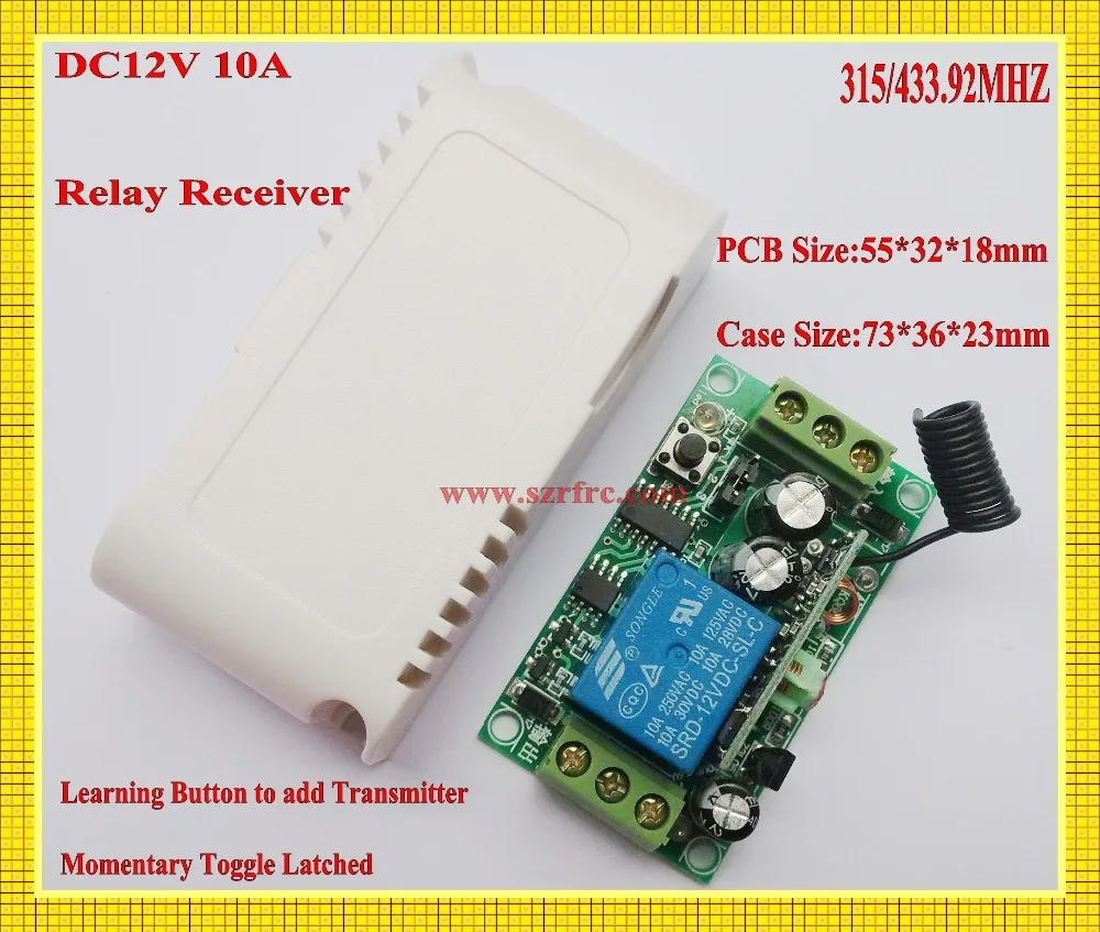 12V 4CH Relay Wireless Remote Control Lamp LED Switch Transceiver 315/433 TX RX 
