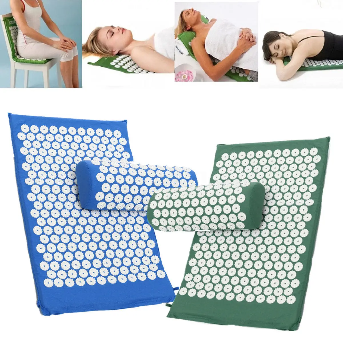 

Stimulates Blood Circulation Acupressure Mat Acupuncture Massager Mat Pillow Joint Pain Muscle Relief Relaxation