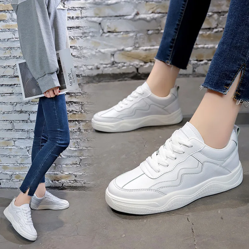 

Small White Shoes Woman Ins Leisure Time Flange Casual Shoes Hong Kong-style Board Shoes Student-MLZ