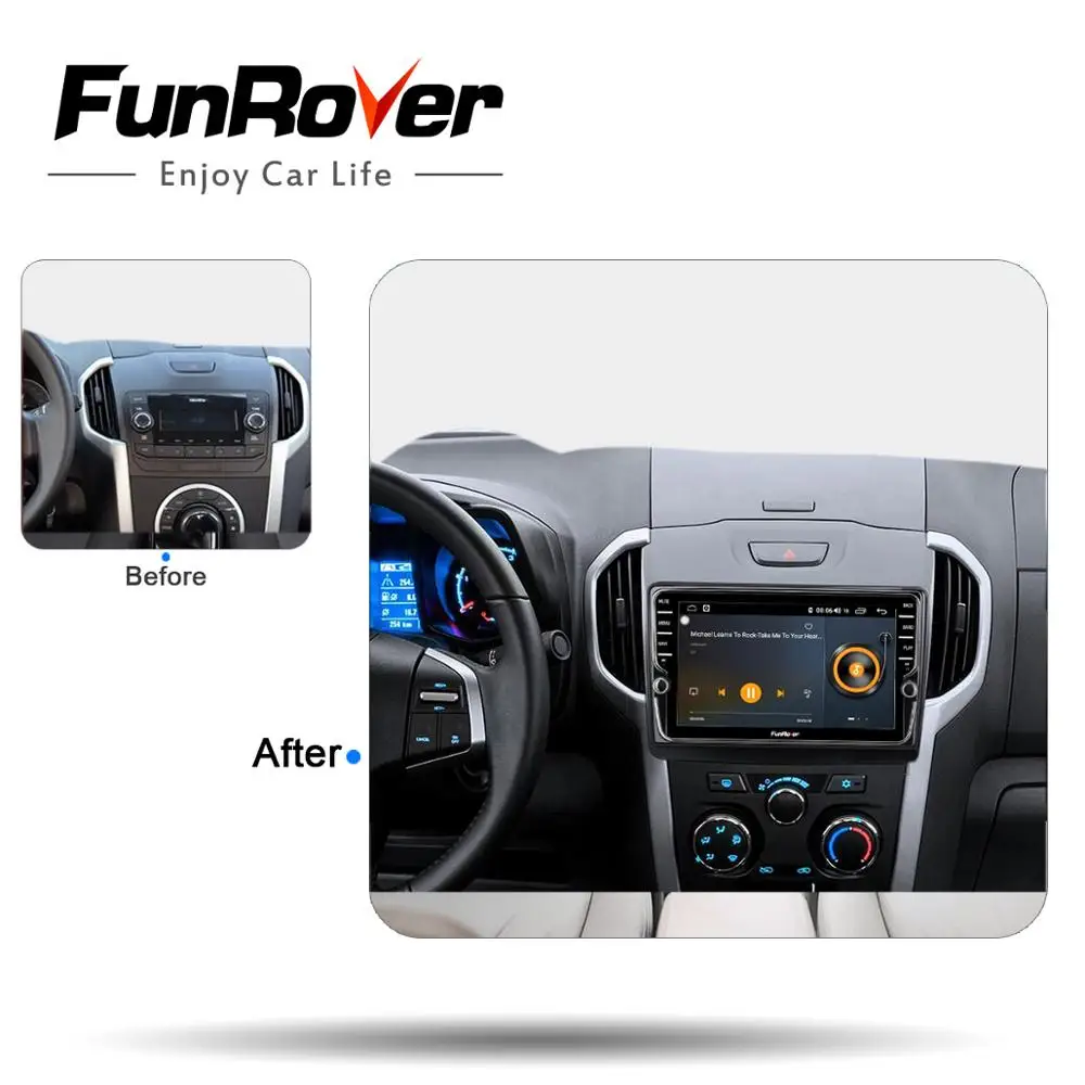 Flash Deal Funrover android9.0 2 din car multimedia dvd player for Chevrolet Trailblazer Colorado S10 Isuzu D-max MU-X stereo radio gps DSP 2