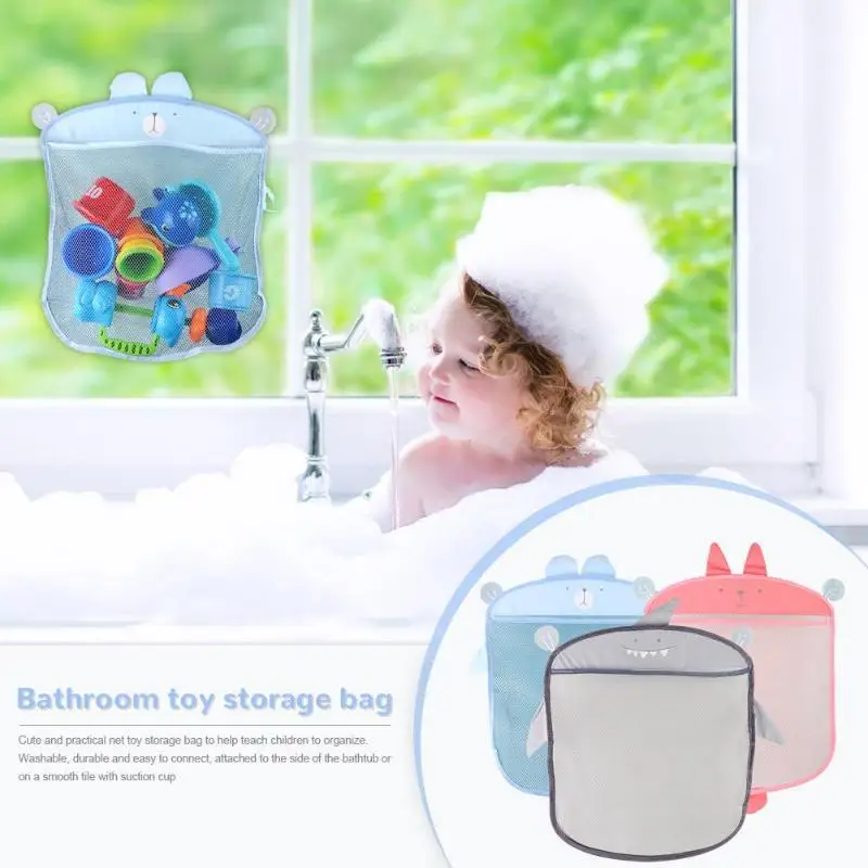 

Hanging Bag Organizer Cosmetics Transparent Cartoon Sucker Hanging Mesh Cartoon Bathroom Storage Basket Baby Kids Bathing Toy