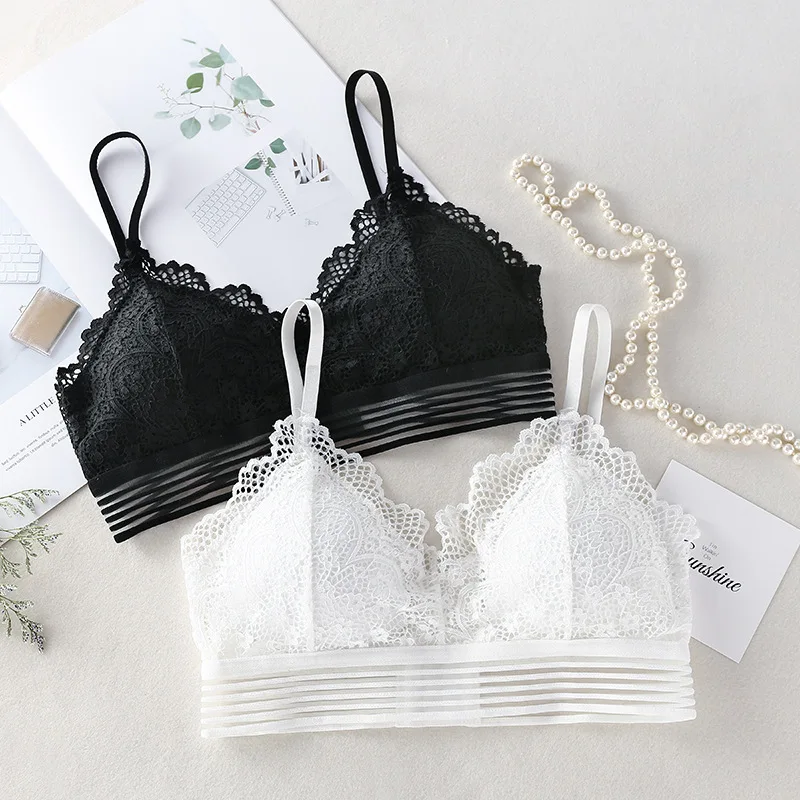 

New lace tube top short sexy gathered bottom beauty back strap rear buckle adjustable wrap chest underwear