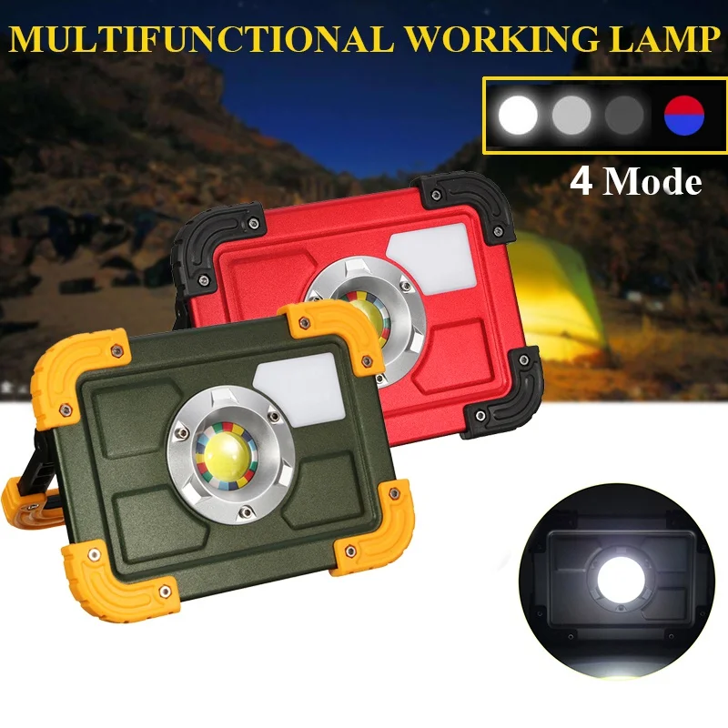 

30W 4 Mode COB LED Flood Light Portable Outdoor Camping Lights USB Rechargeable Emergency Lamp Work Spot Lighting Hiking Lamp