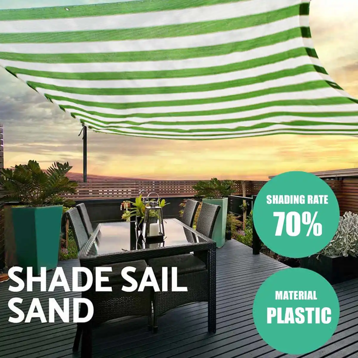 

Sun Shade Net Green 3 needles Mesh Fabric Plastic 75% UV Protection Jardin Plant Pare-soleil Net Rectangle 200x200cm