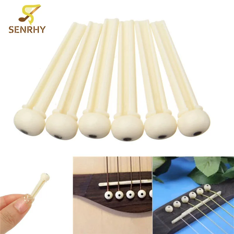 

SENRHY 6Pcs\set Ivory Guitar Bridge Pins for Acoustic Guitar Plastic String End Guitar Parts & Accessories Stringed Instruments