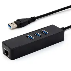 3 порта USB 3,0 Gigabit Ethernet Lan RJ45 сетевой адаптер концентратор до 1000 Мбит/с ПК